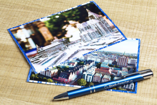 Stadt-Forscher Rostock - Stadtführung & Schnitzeljagd - Postkarten & Stift